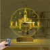 Mekke Kabe Cami Saatli 3D Lamba - Masa Gece Lambası