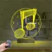 Müzik Nota Müzisyen Tasarım Saatli 3D Lamba - Masa Gece Lambası