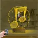 Müzik Nota Müzisyen Tasarım Saatli 3D Lamba - Masa Gece Lambası