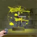 Pırpır Uçak Pilot Tasarım Saatli 3D Lamba - Masa Gece Lambası