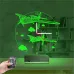 Pırpır Uçak Pilot Tasarım Saatli 3D Lamba - Masa Gece Lambası