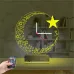 Türk Bayrağı Ay Yıldız V2 Saatli 3D Lamba - Masa Gece Lambası