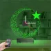 Türk Bayrağı Ay Yıldız V2 Saatli 3D Lamba - Masa Gece Lambası