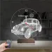 Vosvos Araba Saatli 3D Lamba - Masa Gece Lambası