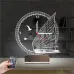 Gemici Kaptan Denizci Yelkenli V1 Saatli 3D Lamba - Masa Gece Lambası