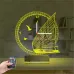 Gemici Kaptan Denizci Yelkenli V1 Saatli 3D Lamba - Masa Gece Lambası