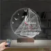 Gemici Kaptan Denizci Yelkenli V2 Saatli 3D Lamba - Masa Gece Lambası