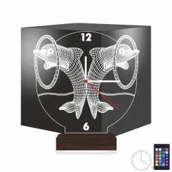 Yunus Balığı V2 Saatli 3D Lamba - Masa Gece Lambası