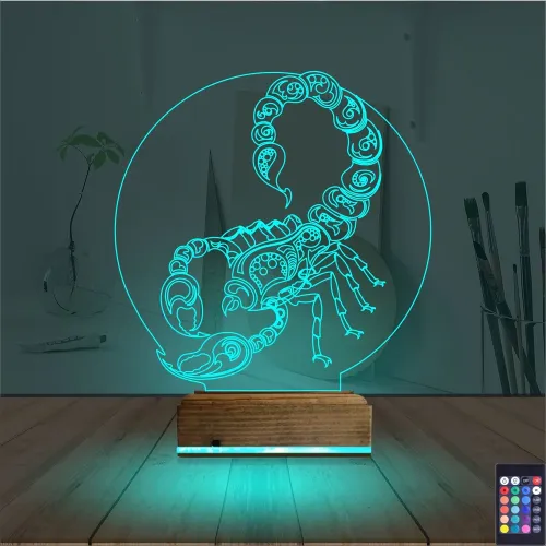Akrep Burcu 3D Lamba - Masa Gece Lambası