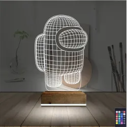 Among Us Astronaut 3D Lamba - Masa Gece Lambası