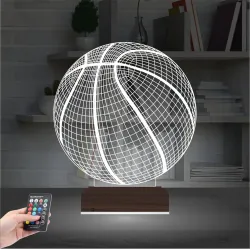 Basketbol Topu Basketçi 3D Lamba - Masa Gece Lambası