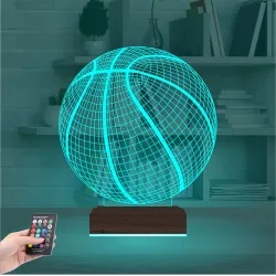 Basketbol Topu Basketçi 3D Lamba - Masa Gece Lambası