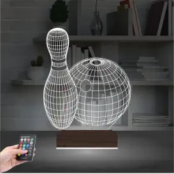 Bowling Topu Labut 3D Lamba - Masa Gece Lambası