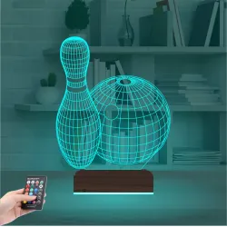 Bowling Topu Labut 3D Lamba - Masa Gece Lambası