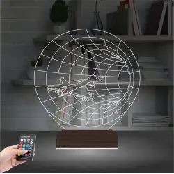 Savaş Uçağı Pilot 3D Lamba - Masa Gece Lambası