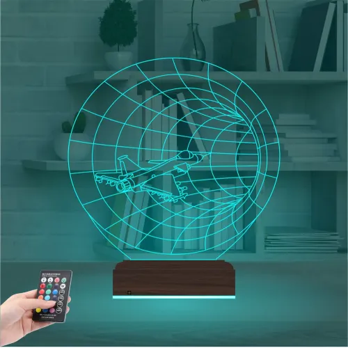 Savaş Uçağı Pilot 3D Lamba - Masa Gece Lambası