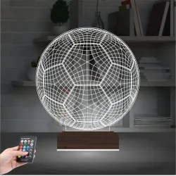 Futbol Topu Futbolcu Taraftar Spor 3D Lamba - Masa Gece Lambası