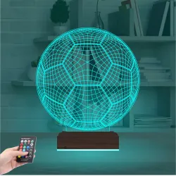 Futbol Topu Futbolcu Taraftar Spor 3D Lamba - Masa Gece Lambası
