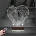 Sevgiliye Hediye Sade Balon Kalp Kutlama 3D Lamba - Masa Gece Lambası
