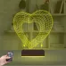 Sevgiliye Hediye Sade Balon Kalp Kutlama 3D Lamba - Masa Gece Lambası