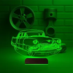 Amerikan Klasik Araba Vintage 3D Lamba - Masa Gece Lambası