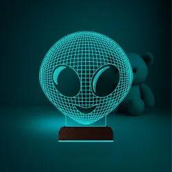 Alien Uzaylı Çocuk Odası 3D Lamba - Masa Gece Lambası