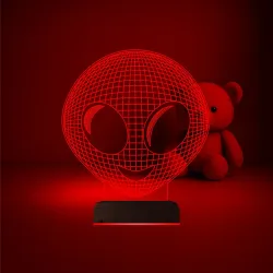 Alien Uzaylı Çocuk Odası 3D Lamba - Masa Gece Lambası