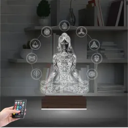 Yoga Yogacı Lotus 3D Lamba - Masa Gece Lambası