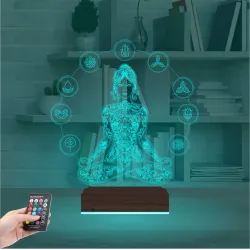 Yoga Yogacı Lotus 3D Lamba - Masa Gece Lambası