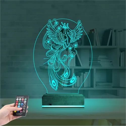 Anka Kuşu 3D Lamba - Masa Gece Lambası