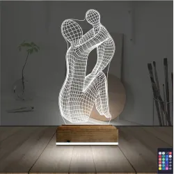 Anne Bebek Minimalist 3D Lamba - Masa Gece Lambası
