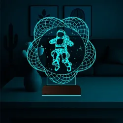 Astronot Uzay 3D Lamba - Masa Gece Lambası