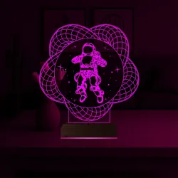 Astronot Uzay 3D Lamba - Masa Gece Lambası