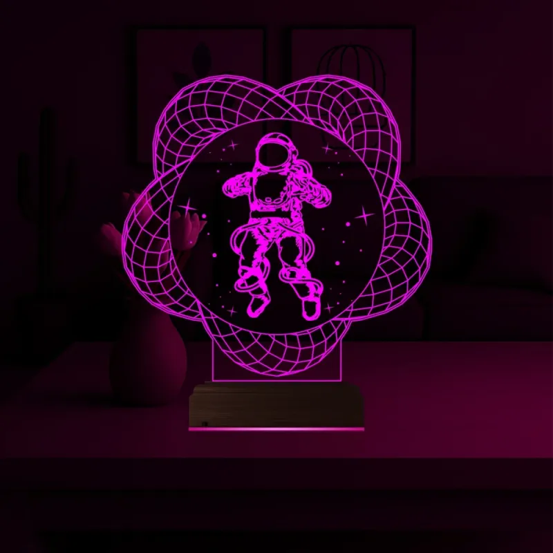 Astronot Uzay 3D Lamba - Masa Gece Lambası