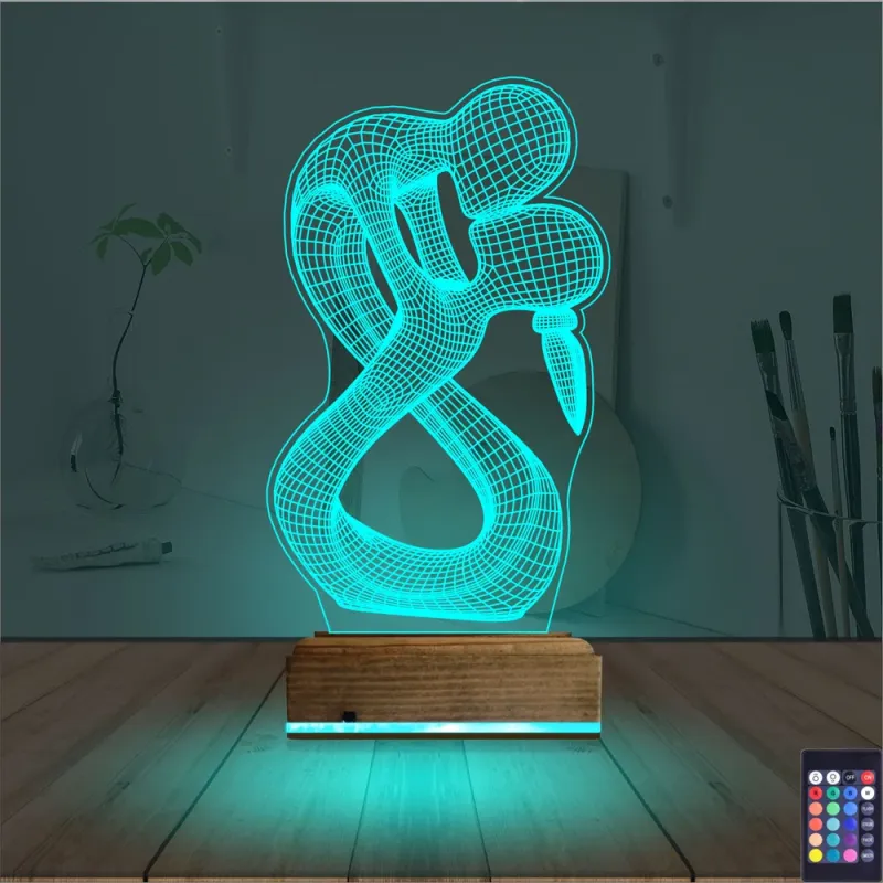 Minimalist Aşk Sevgili 3D Lamba - Masa Gece Lambası
