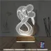 Minimalist Aşk Sevgili 3D Lamba - Masa Gece Lambası