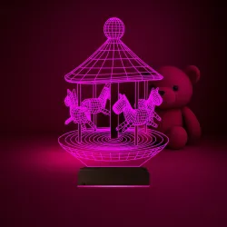 Atlı Karınca Çocuk Odası 3D Lamba - Masa Gece Lambası