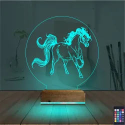 At Tasarım 3D Lamba - Masa Gece Lambası