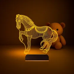 At Tasarım Çocuk Odası 3D Lamba - Masa Gece Lambası