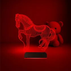 At Tasarım Çocuk Odası 3D Lamba - Masa Gece Lambası