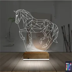 At Tasarım Polygonal 3D Lamba - Masa Gece Lambası