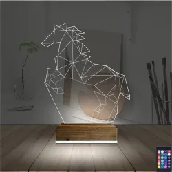 At Tasarım Polygonal 3D Lamba - Masa Gece Lambası