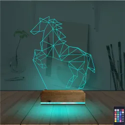 At Tasarım Polygonal 3D Lamba - Masa Gece Lambası