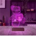 Ayıcık Kalp Seni Seviyorum 3D Lamba - Masa Gece Lambası