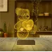 Ayıcık Kalp Seni Seviyorum 3D Lamba - Masa Gece Lambası