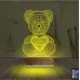 Ayıcık Kalp Seni Seviyorum 3D Lamba - Masa Gece Lambası