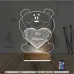 Ayıcık Kalp Seni Seviyorum 3D Lamba - Masa Gece Lambası