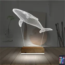Balina 3D Lamba - Masa Gece Lambası