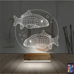 Balık Fanus 3D Lamba - Masa Gece Lambası