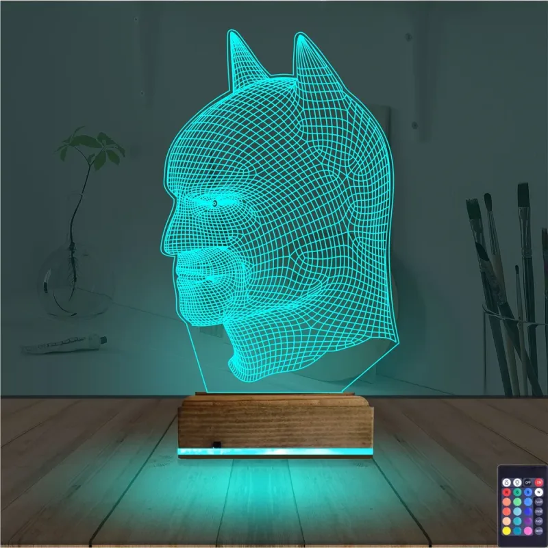Batman Çizgi Karakter 3D Lamba - Masa Gece Lambası